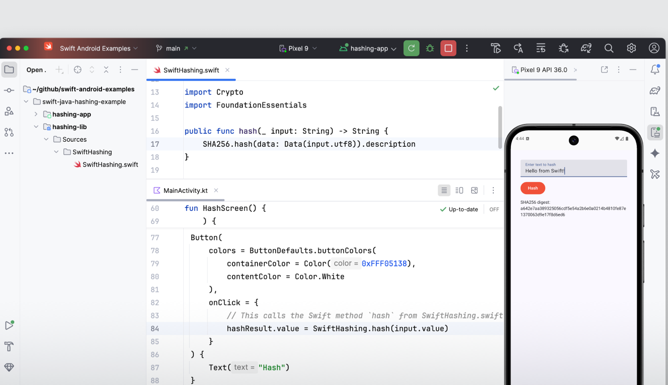 swift interoperability android